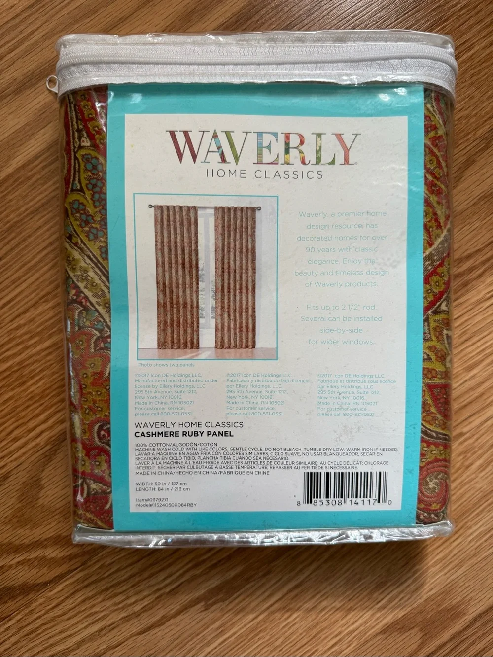 Waverly Home Classics Cashmere Ruby Panel 50x84